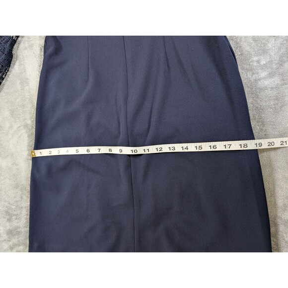 Donna Ricco New York Sheath Dress Womens 6 Blue Lace Bell Sleeve Preppy Knit - Picture 11 of 12